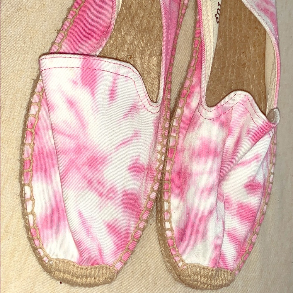 Pink tie dye soludos espadrille slip on flats